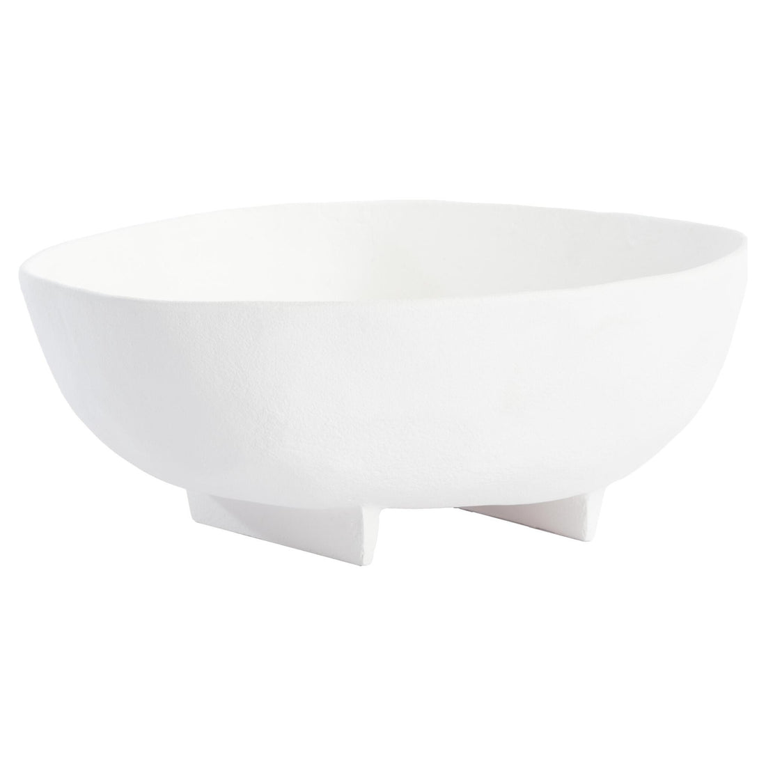 Schale auf Fuß aus Metall in Creme mit runder Form