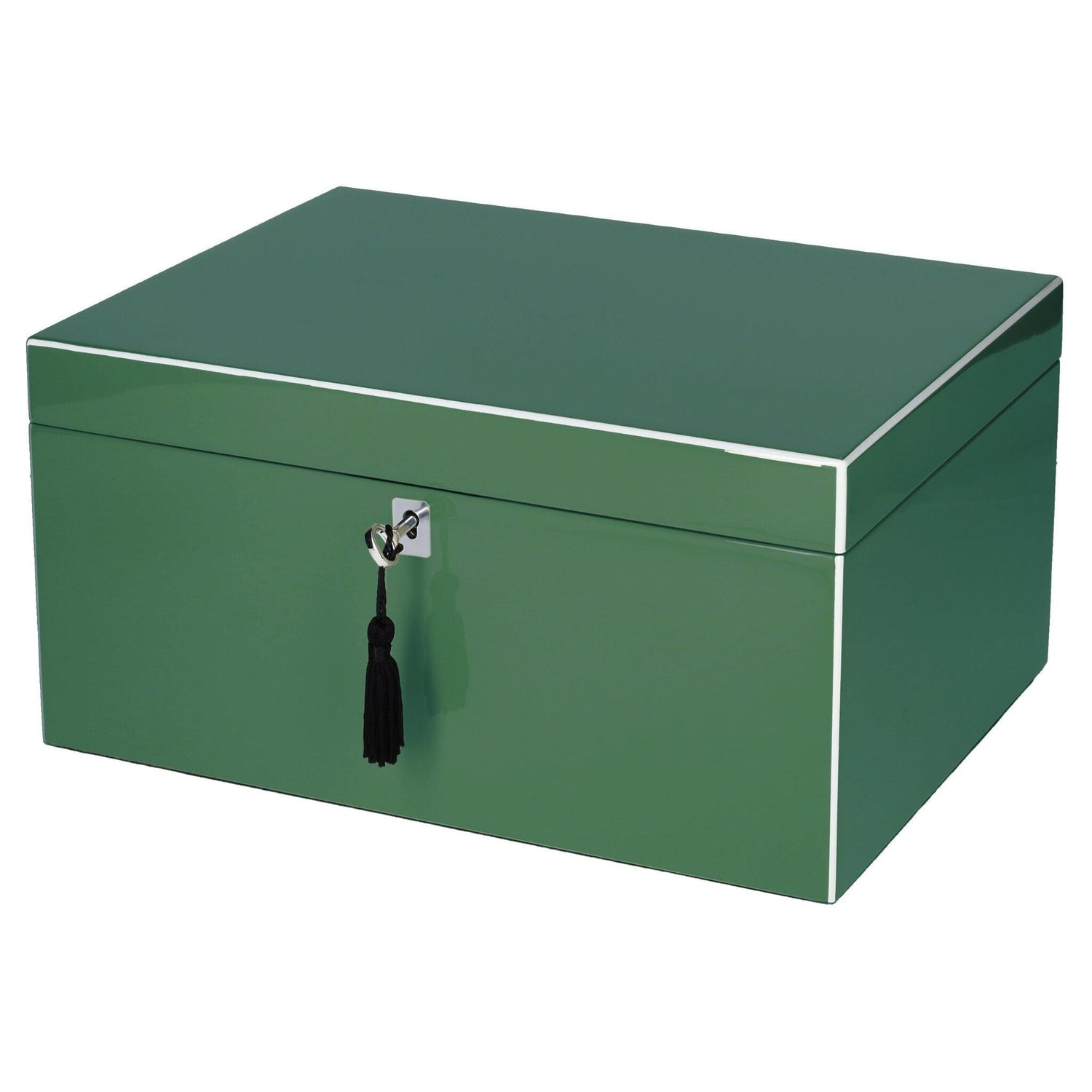 Jewelry box TANG L with lock in green 31x15x23cm