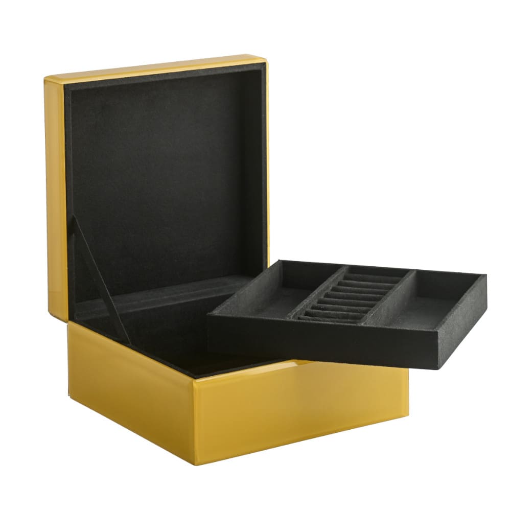 Schmuckbox MIROIR M in gelb 21,5x10,5x21,5cm | GutRaum8