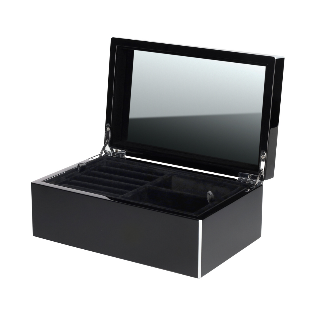 Schmuckbox TANG S in Schwarz – elegantes Design mit Innenspiegel und Fach