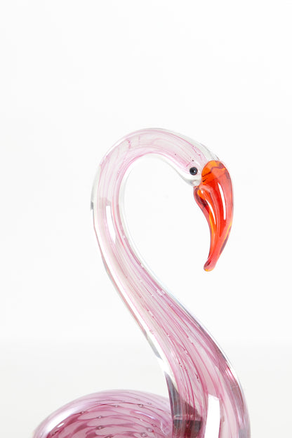 Dekofigur aus Glas - Schwan rose