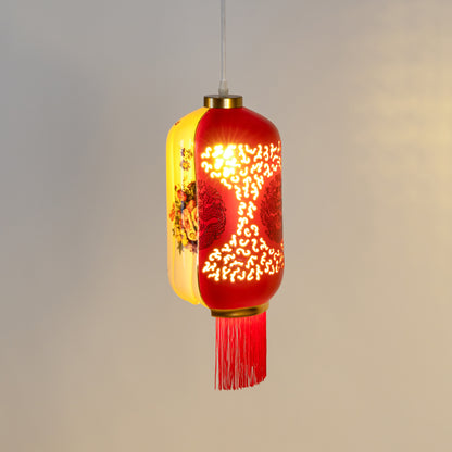 Designerlampe HYBRID INALDA mit floralen Mustern und Drachenmotiv