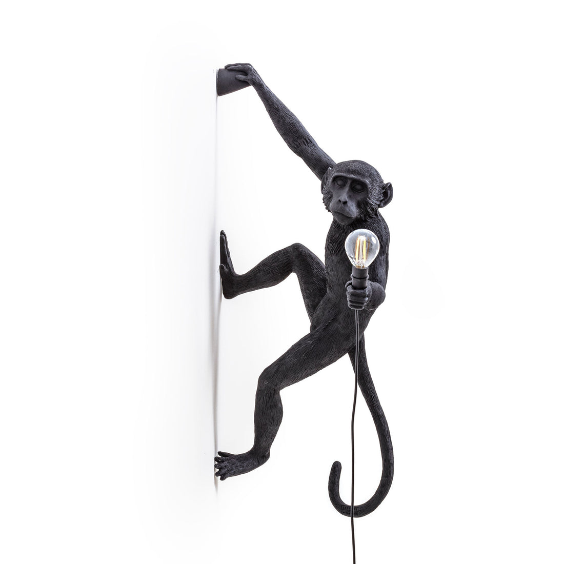 Seletti Monkey Lamp Hanging Version Right 02 – schwarze Hängelampe in Affenform