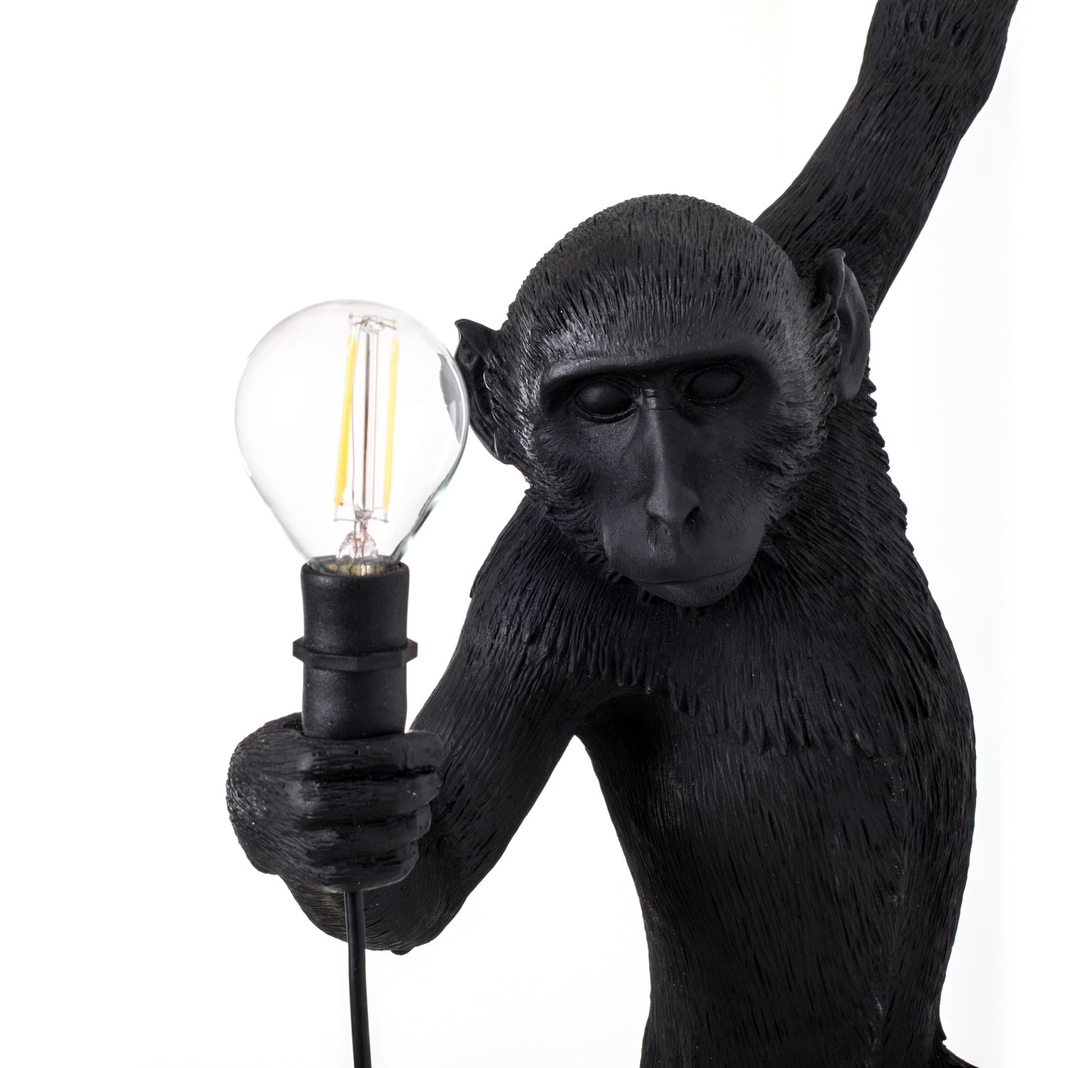 Hängelampe in Affenform – Seletti Monkey Lamp Black Left
