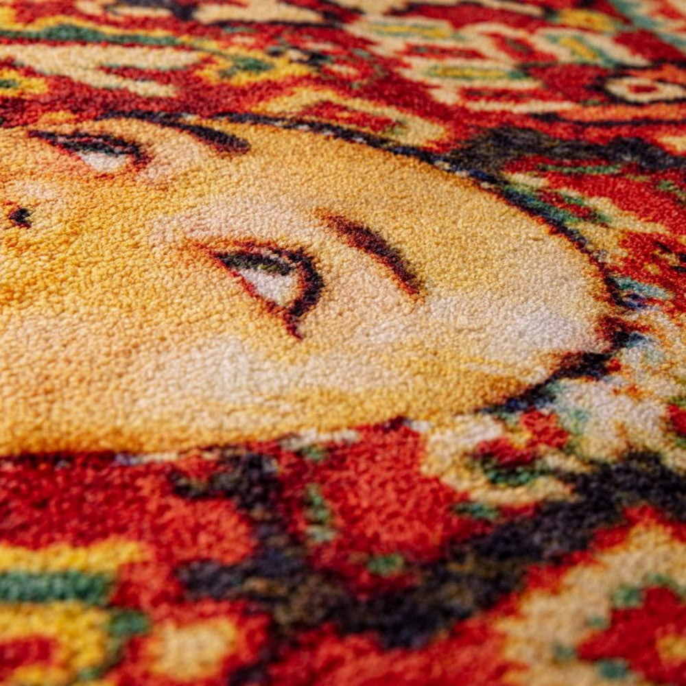 Teppich LADY ON CARPET in blau und rot von Seletti