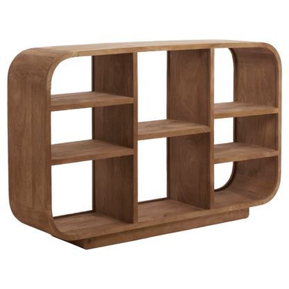 Rechteckiges Holzlowboard in matter Grau-Braun Optik