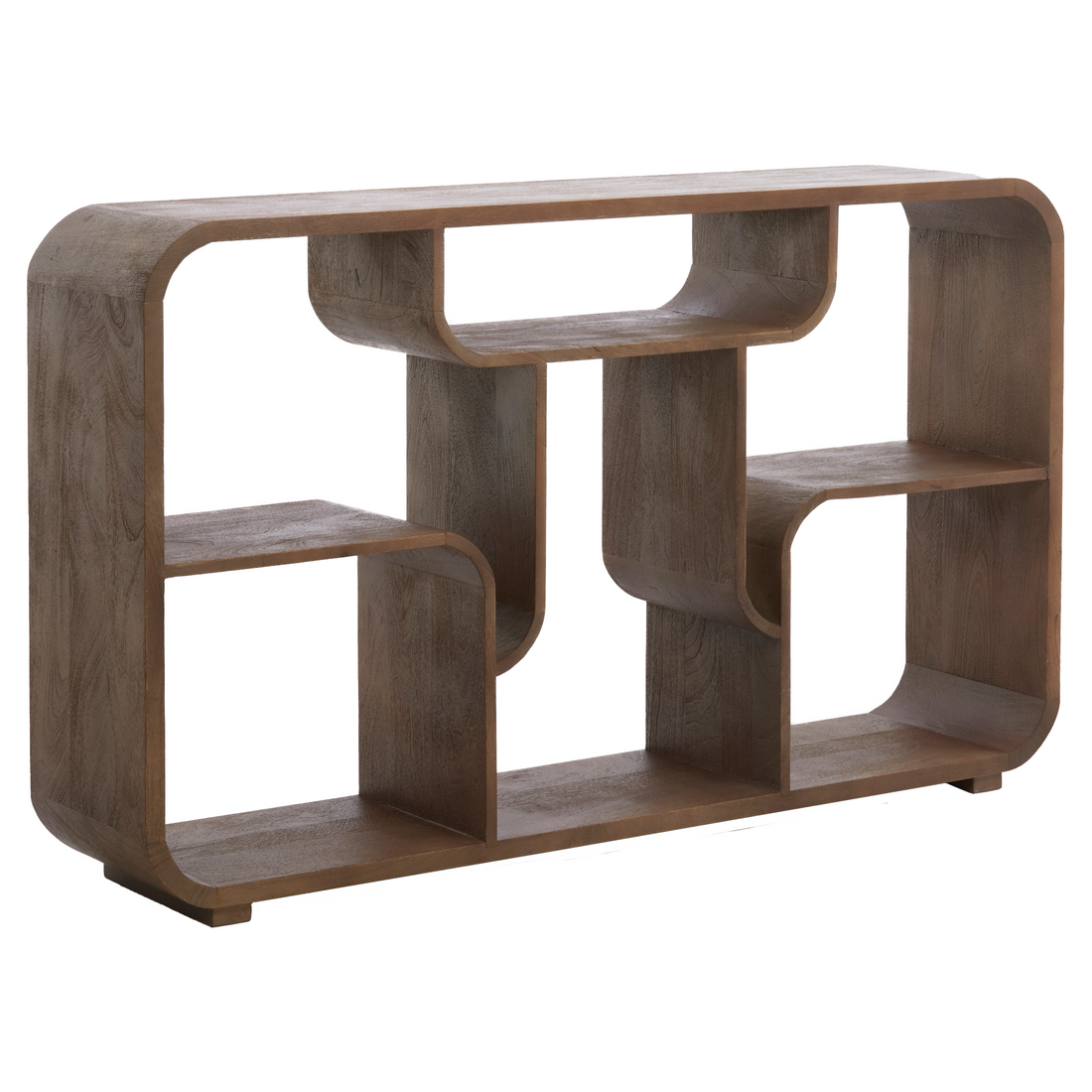 Offenes Holzsideboard mit abgerundeten Formen von Light &amp; Living