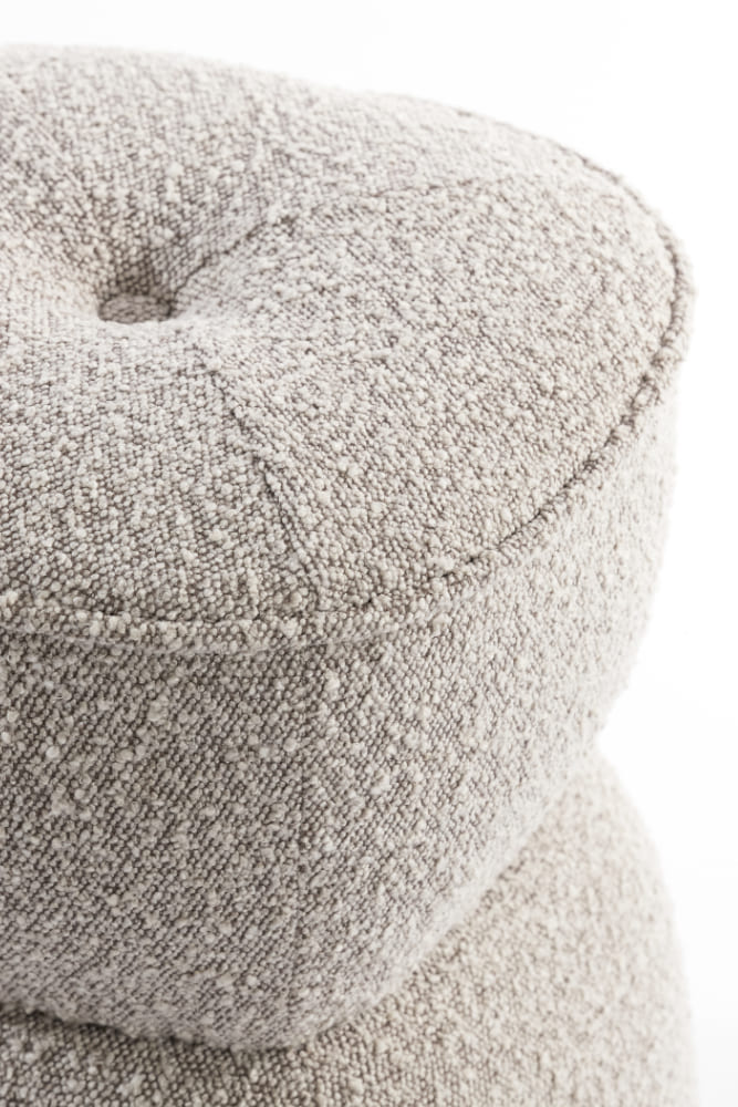 Sitzpouf LEYLA beige Ø40x46 cm