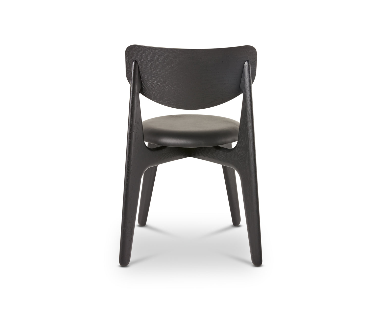 Slab Dining Chair – Black Brushed Oak &amp; Black Leather