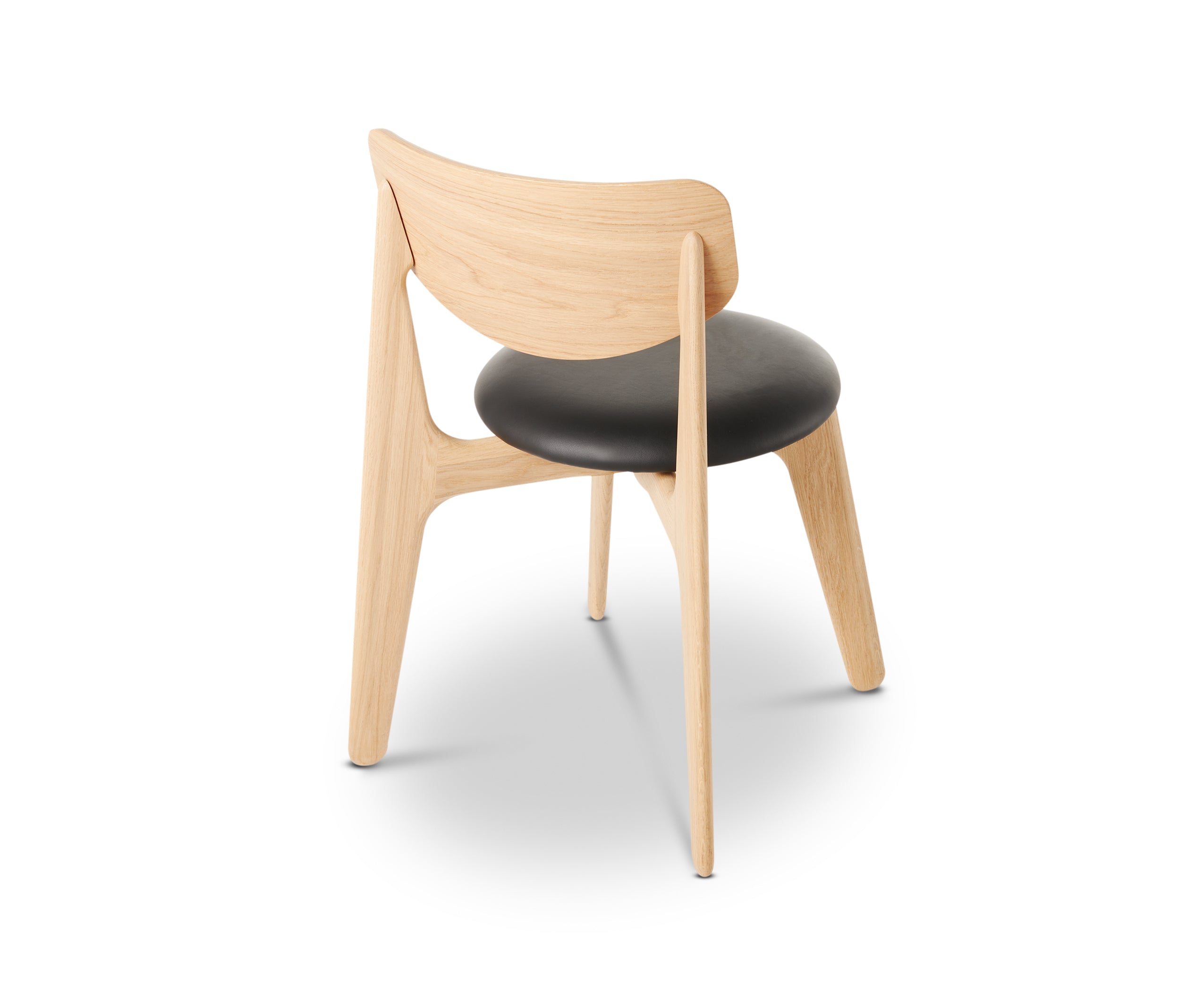 Slab Dining Chair – Natural Brushed Oak &amp; Black Leather
