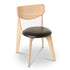 Slab Dining Chair – Natural Brushed Oak & Black Leather