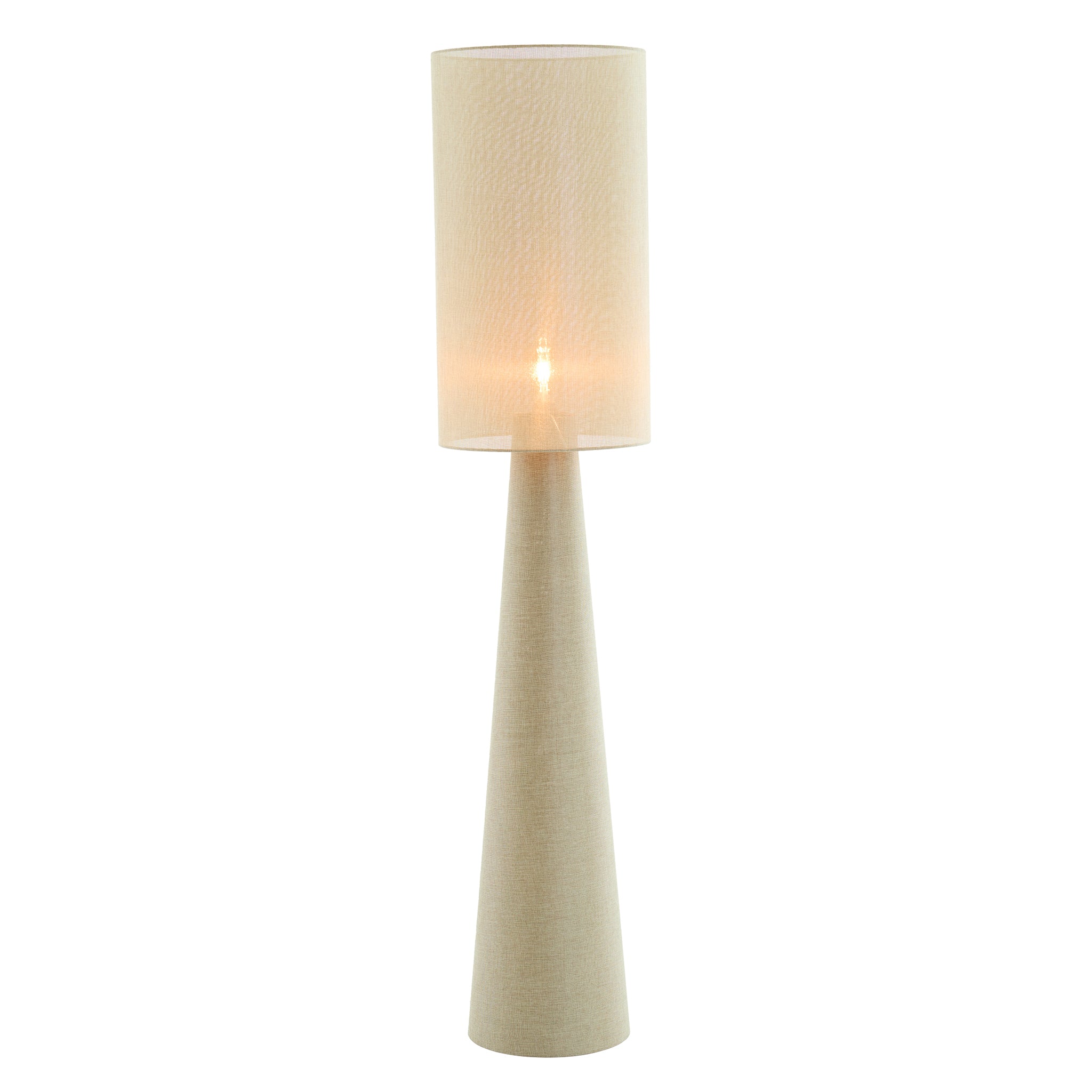 Design-Stehlampe mit Textilschirm in leinen olive green