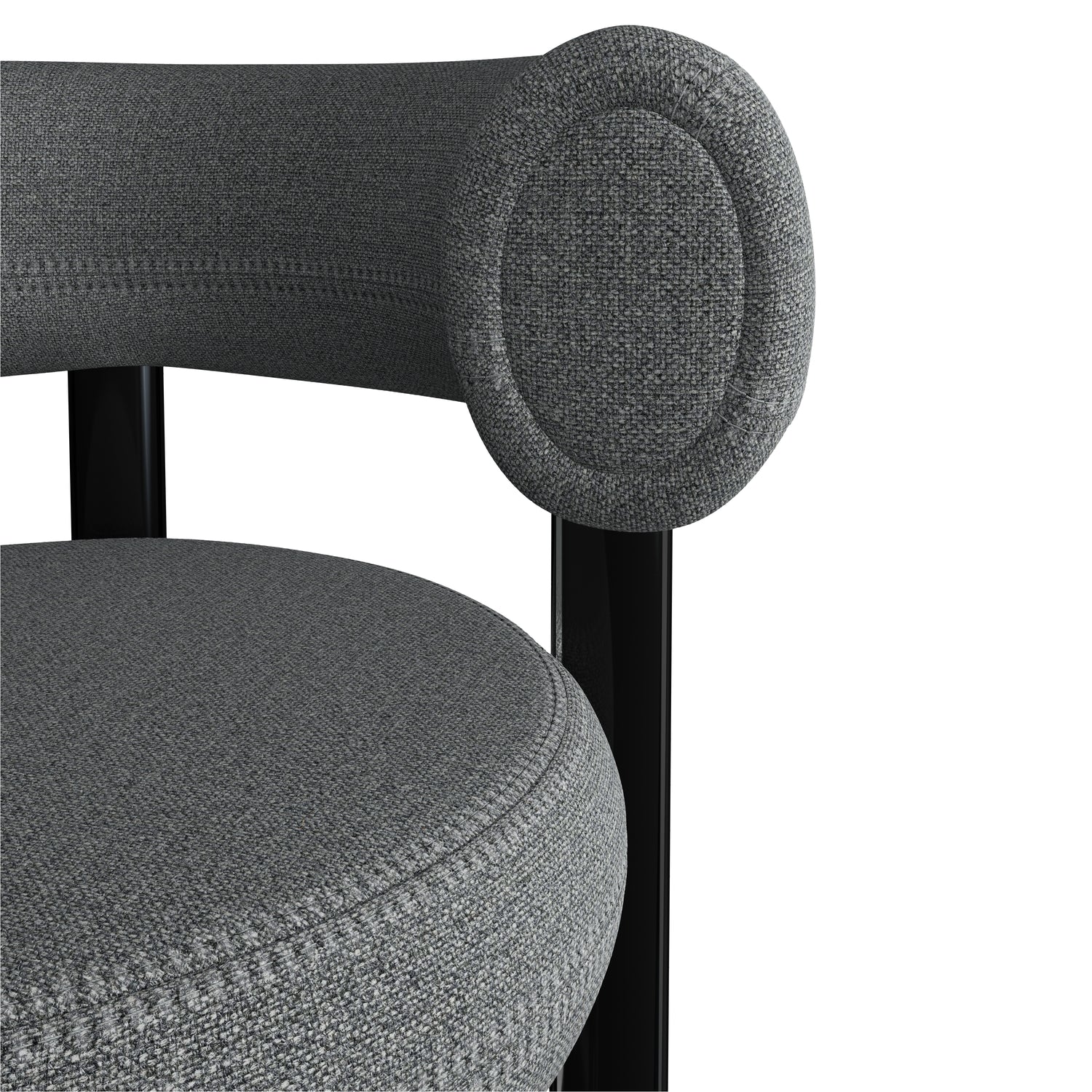 Fat Bar Stool 75 cm – Barhocker mit schwarzem Stahlgestell &amp; Kvadrat Hallingdal Mid Grey von Tom Dixon