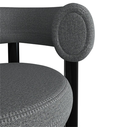 Fat Bar Stool 75 cm – Barhocker mit schwarzem Stahlgestell &amp; Kvadrat Hallingdal Mid Grey von Tom Dixon