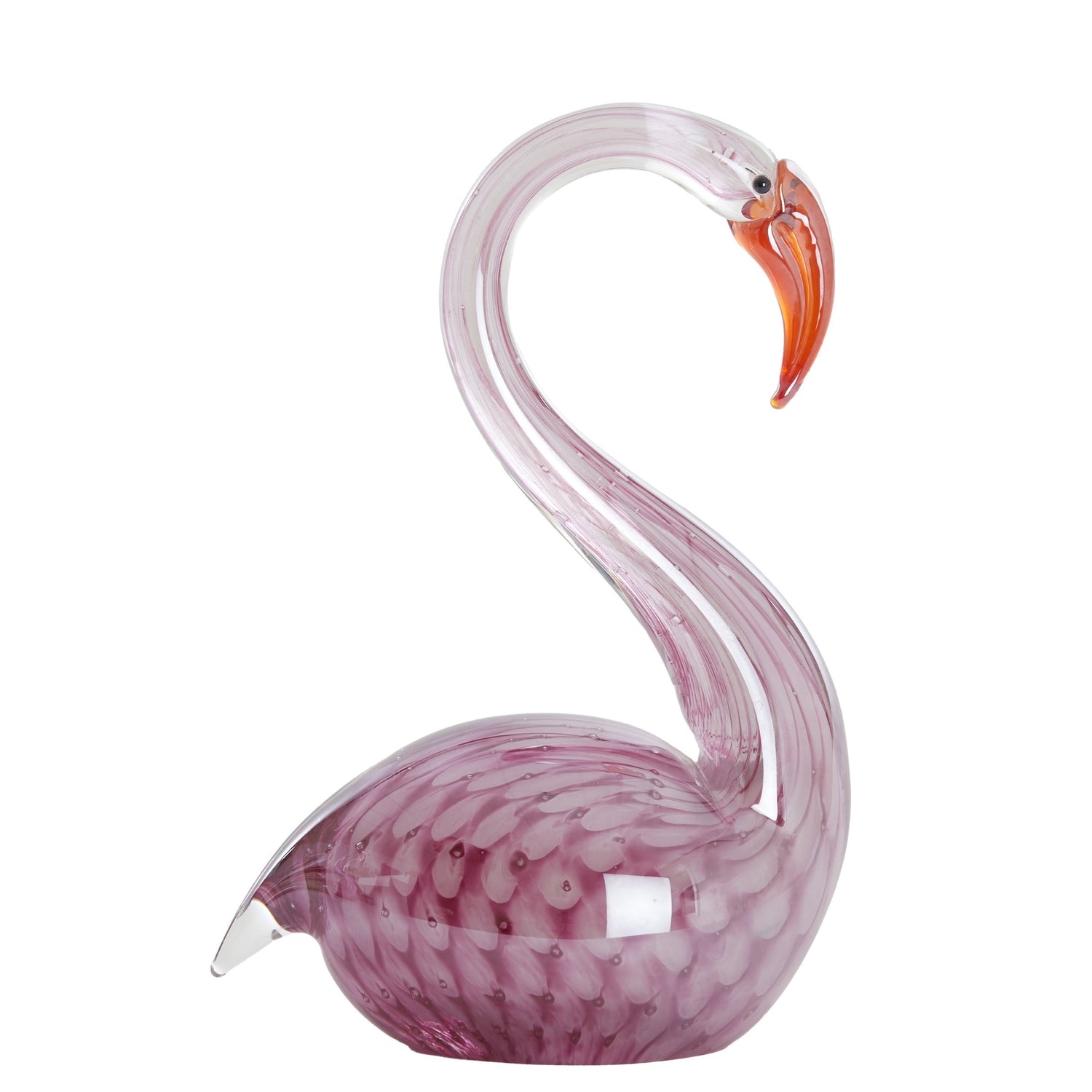 Dekofigur SWAN Glas rosa 13 × 8 × 20 cm