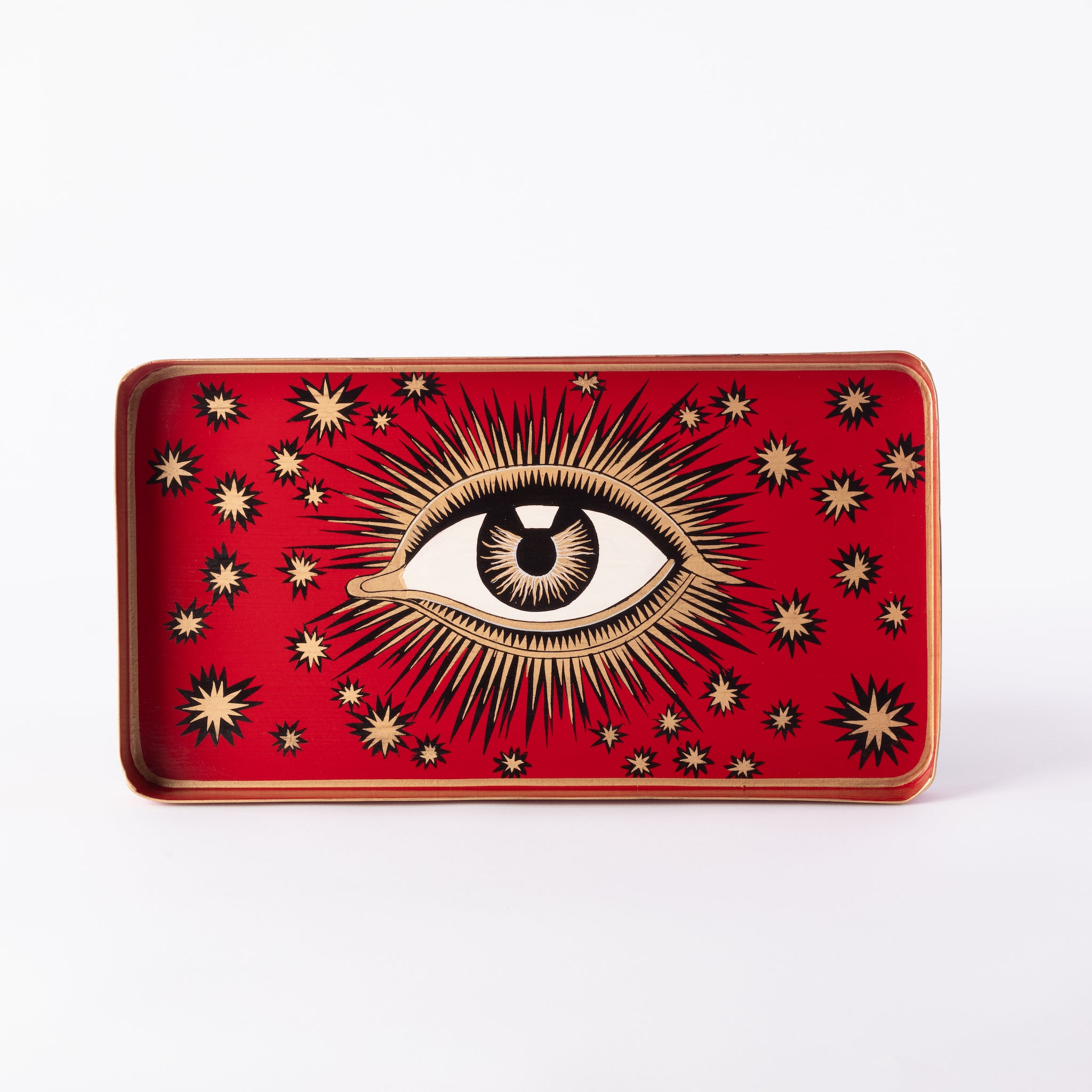 Tray EYES red hand-painted 32x17cm