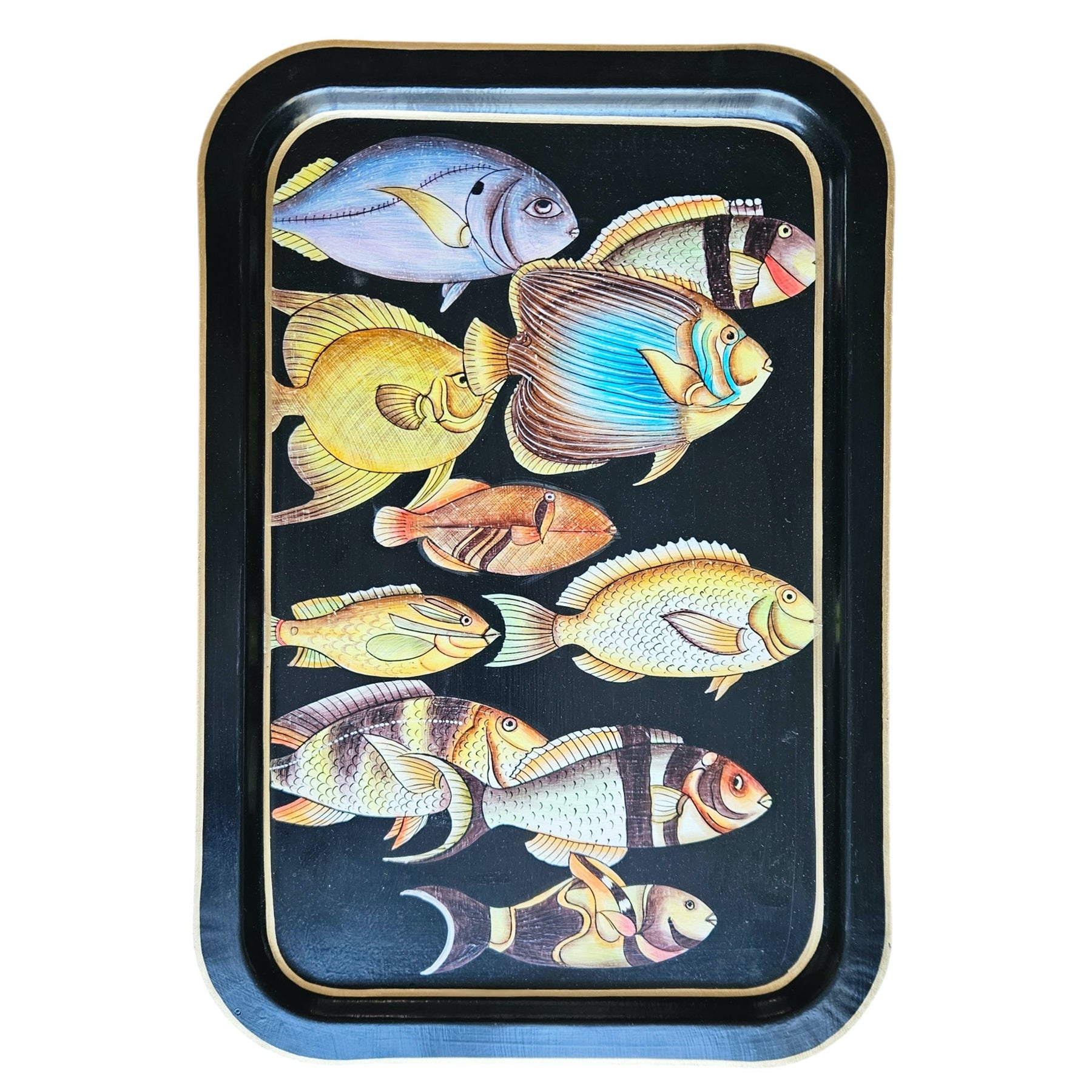 Les Ottomans – Handbemaltes Tablett „Golden Fish“