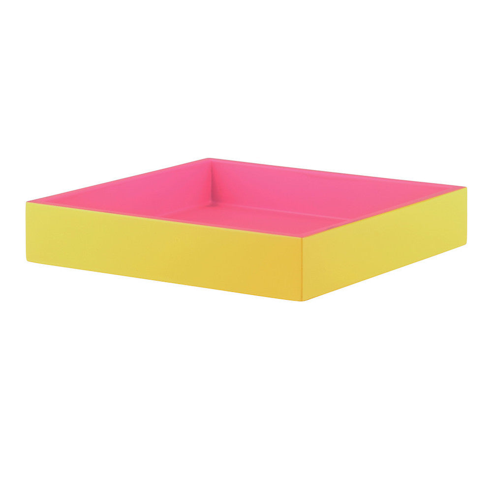 Tablett SPA Shiny Gelb/matt Pink S quadratisch 19x19x3,5cm