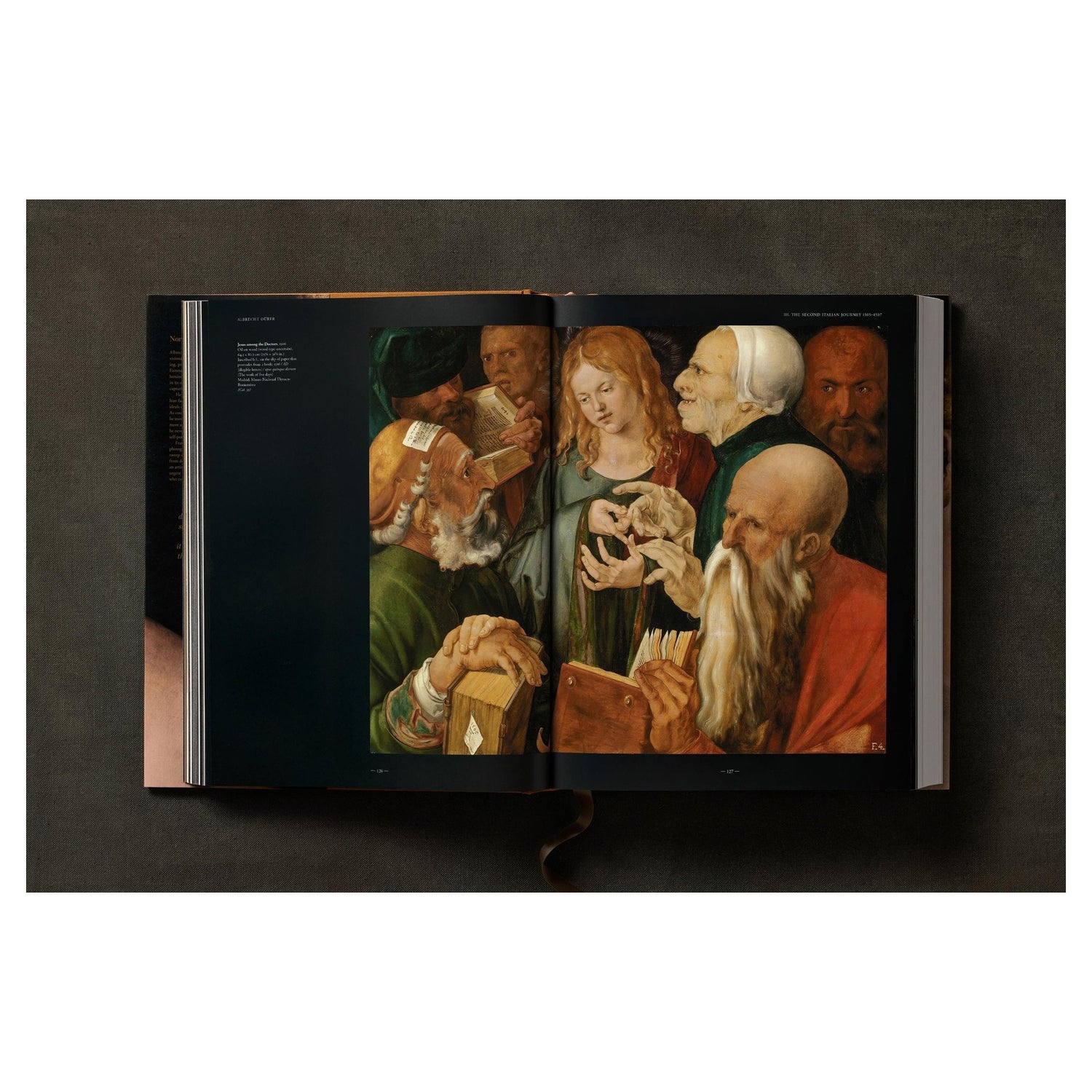 Titeltypografie „Dürer“ in Goldfolie.