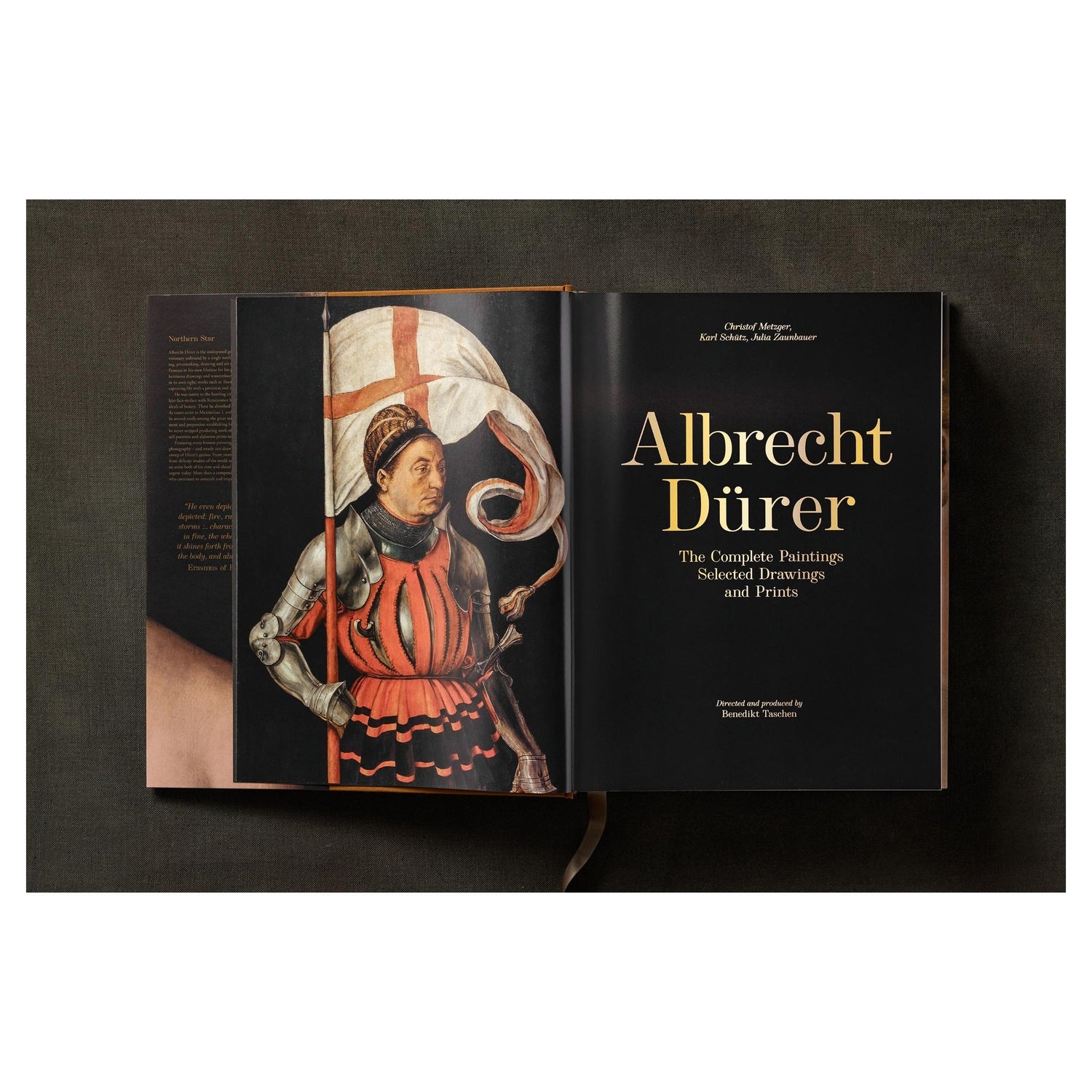 Fotografierte Buchoberfläche mit Dürer-Coverillustration.