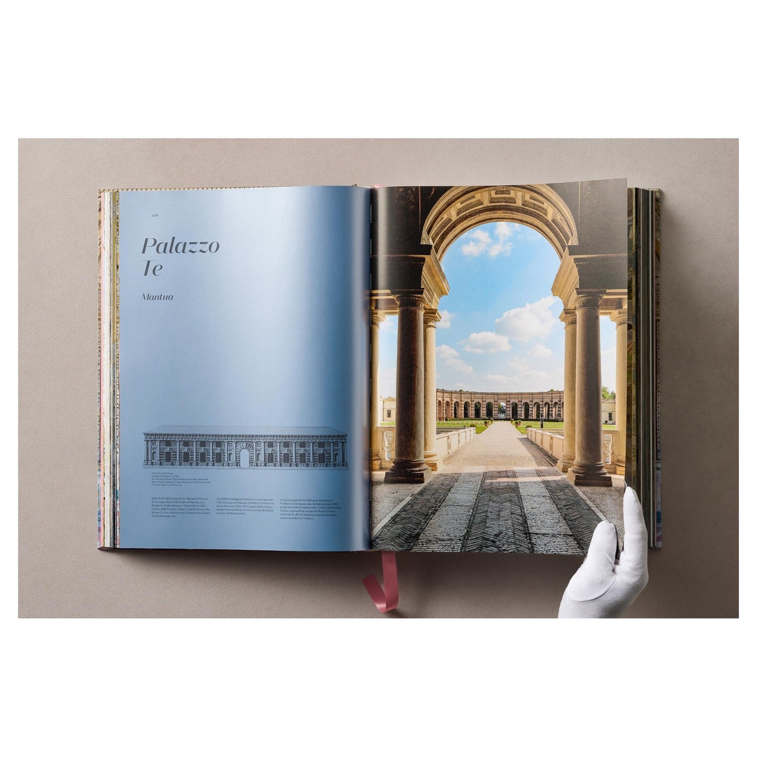 Hardcover-Ausgabe von Italian Palaces mit kunstvoll gestaltetem Umschlag in warmen Steinfarben.