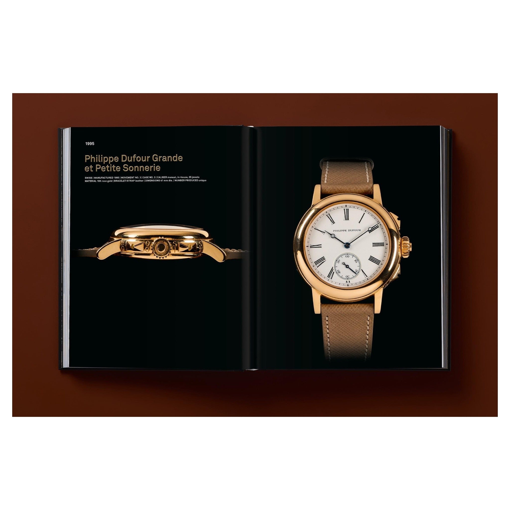 Edler Sammlerchronograph mit Lederbox im Hintergrund