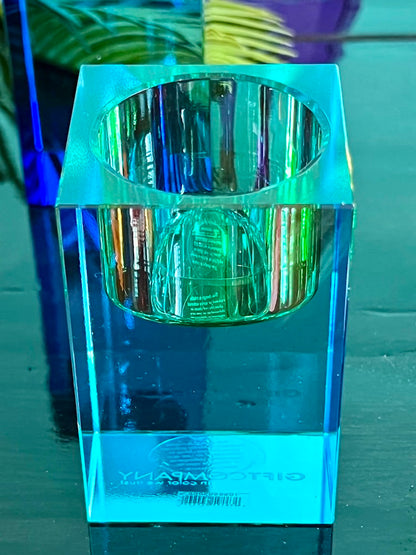 Teelichthalter SARI blau-gruen