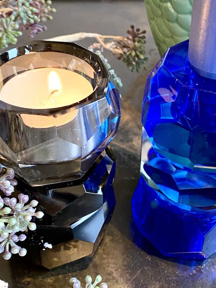 Kerzenständer PALISADES blau + grau