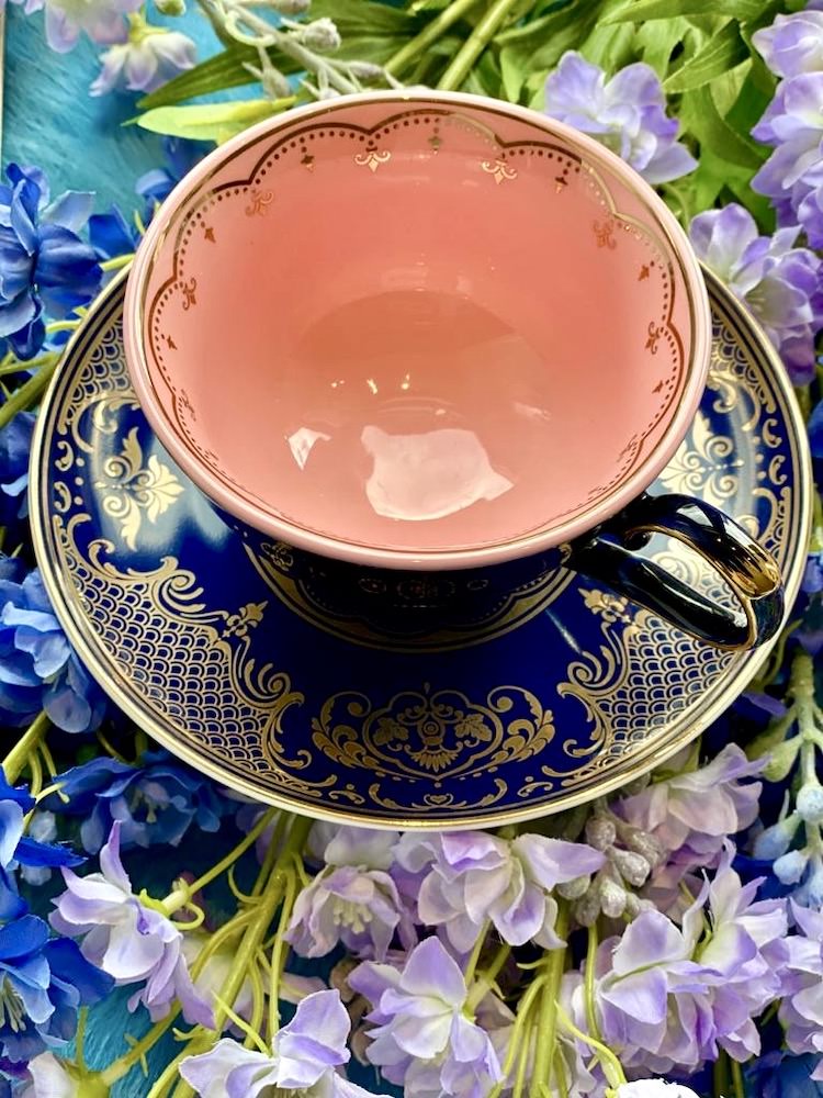 Teetasse Grandpa dunkelbau-rosa