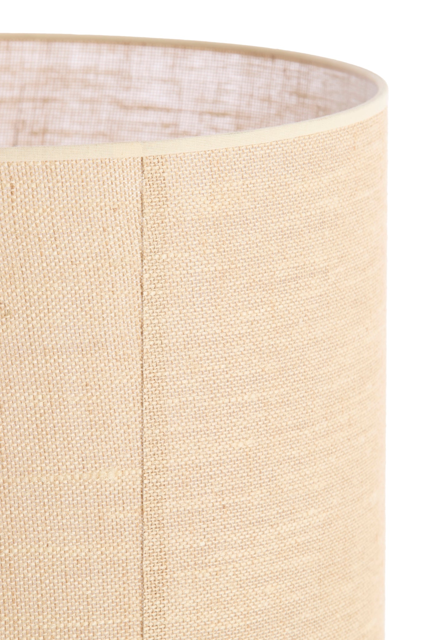 Tischleuchte NANA creme mit Stoffschirm sandfarben rund H125 cm
