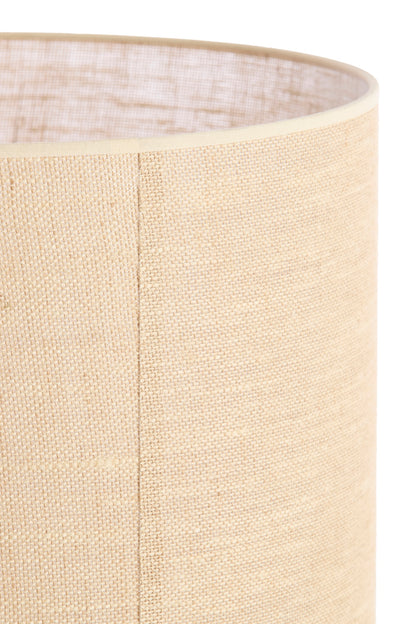 Tischleuchte NANA creme mit Stoffschirm sandfarben rund H125 cm