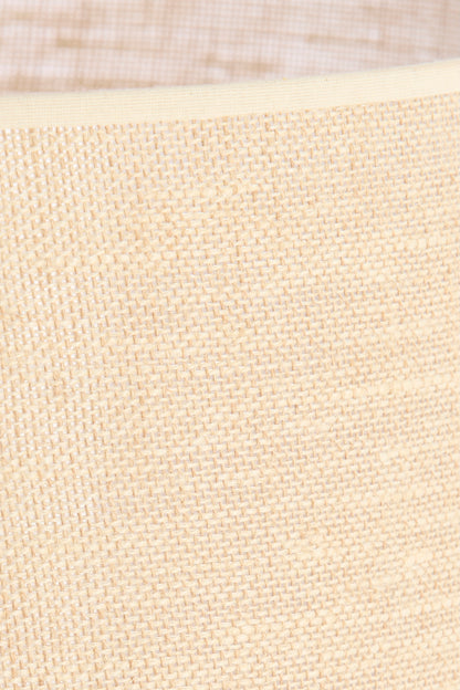 Tischleuchte NANA creme mit Stoffschirm sandfarben rund H125 cm