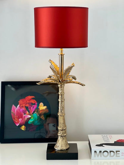 Tischlampe THE PALM gold/rot 71 cm