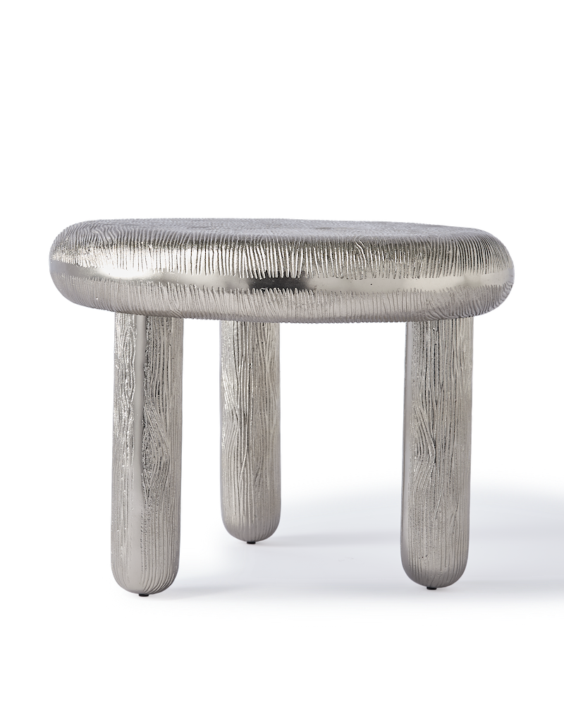 Thick Disk Side Table in silber