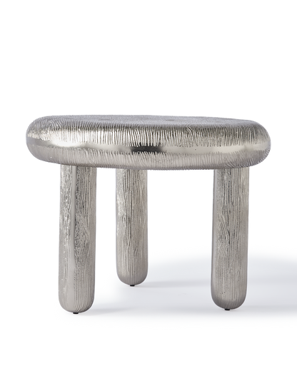 Thick Disk Side Table in silber