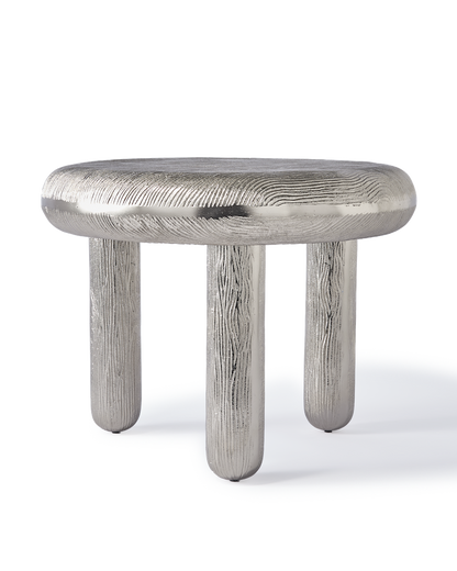 Thick Disk Side Table in silber