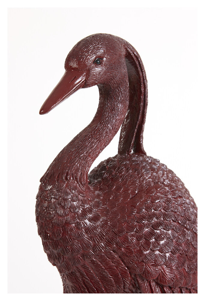 Tierfigur CRANE antik bronze/burgunder 27x13,5x51,5cm