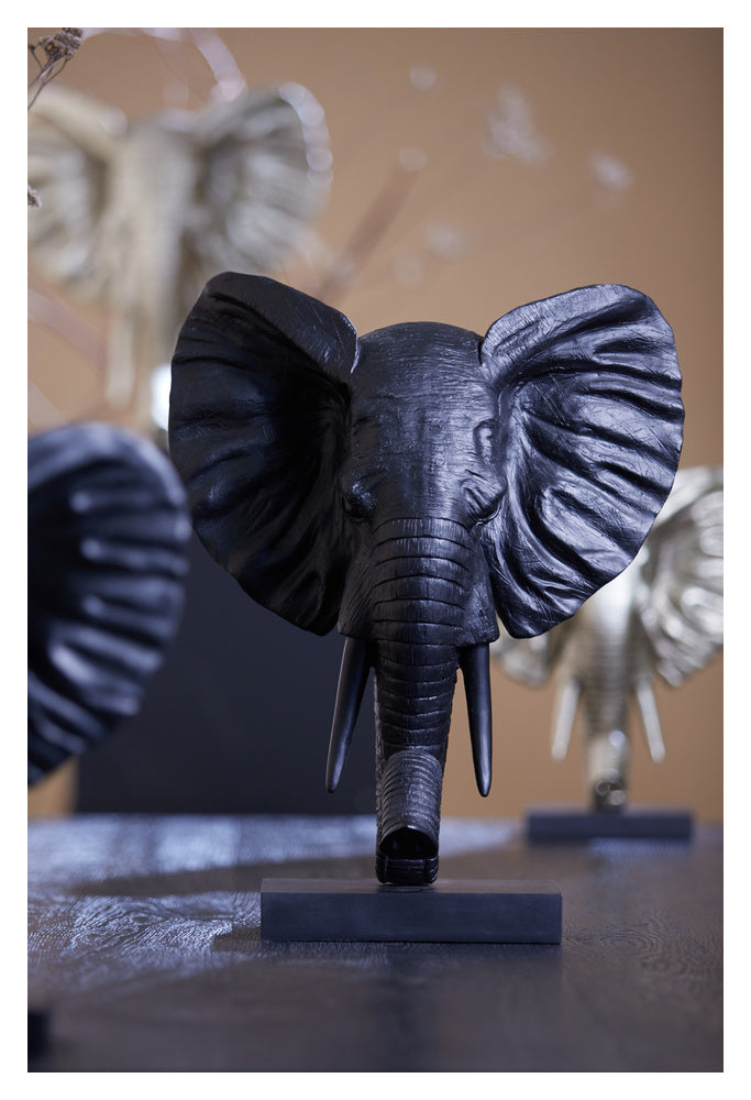 Tierfigur ELEPHANT matt schwarz