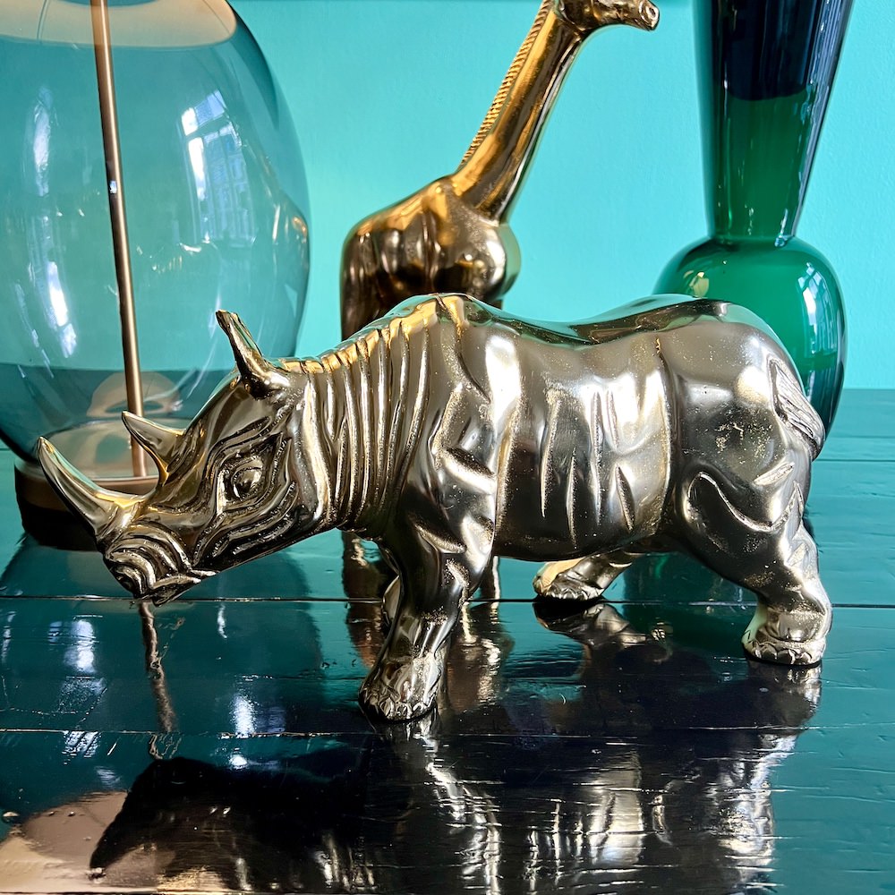 Tierfigur Rhino in gold