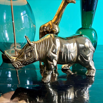 Tierfigur Rhino in gold