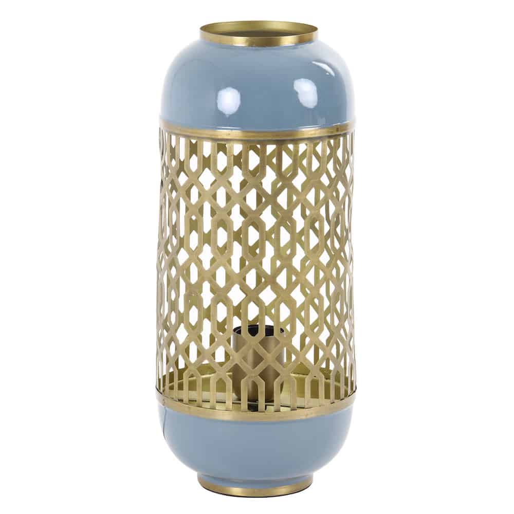 Tischlampe ROHAT  blau, goldenes Muster