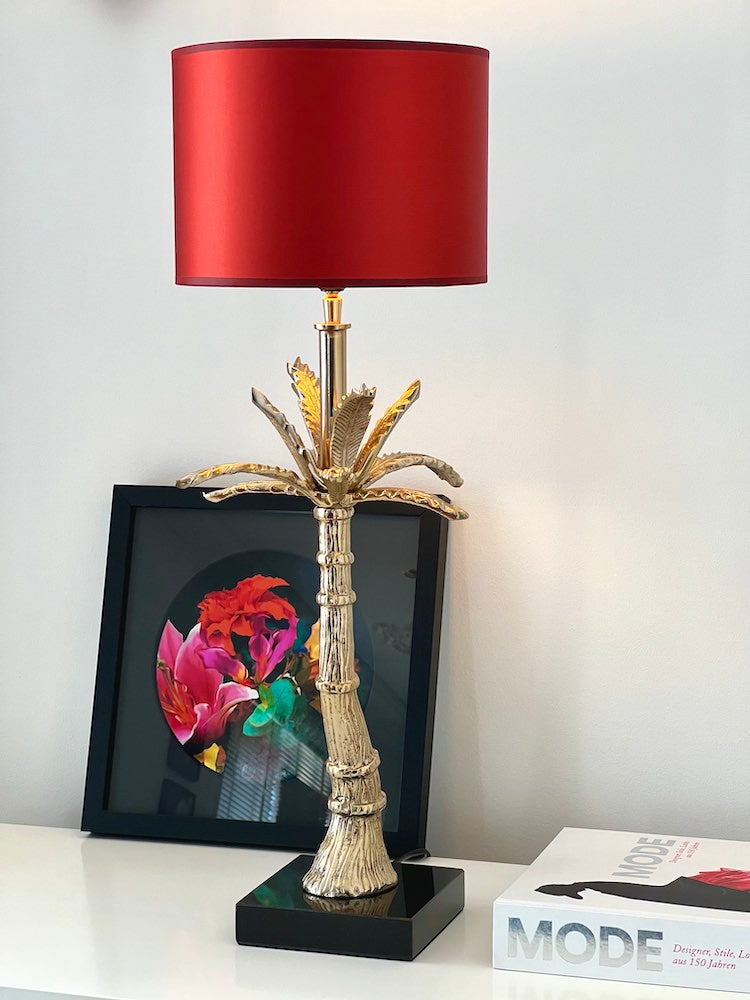 Tischlampe THE PALM gold/rot 71 cm