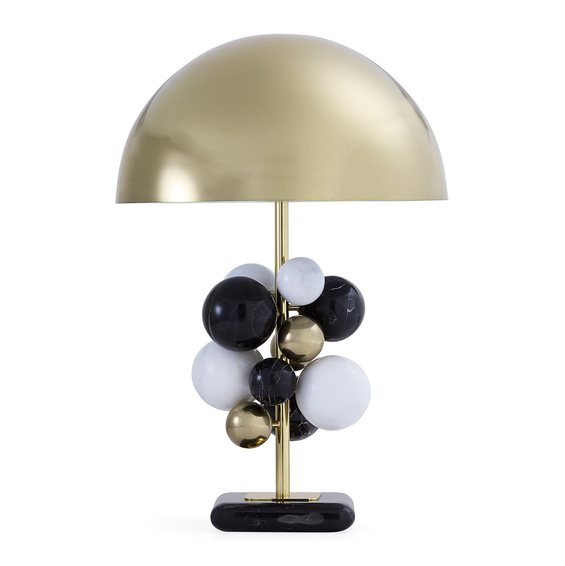 GLOBO Tischleuchte schwarz/weiss Marmorsockel von Jonathan Adler