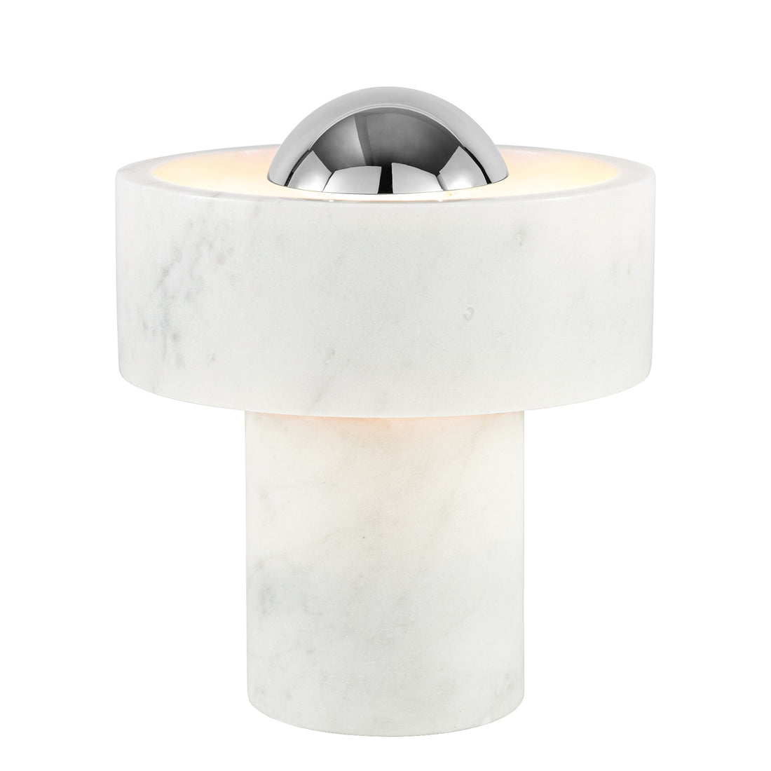 LED- Leuchte - Stone Portable Table Lamp with Silver Dome
