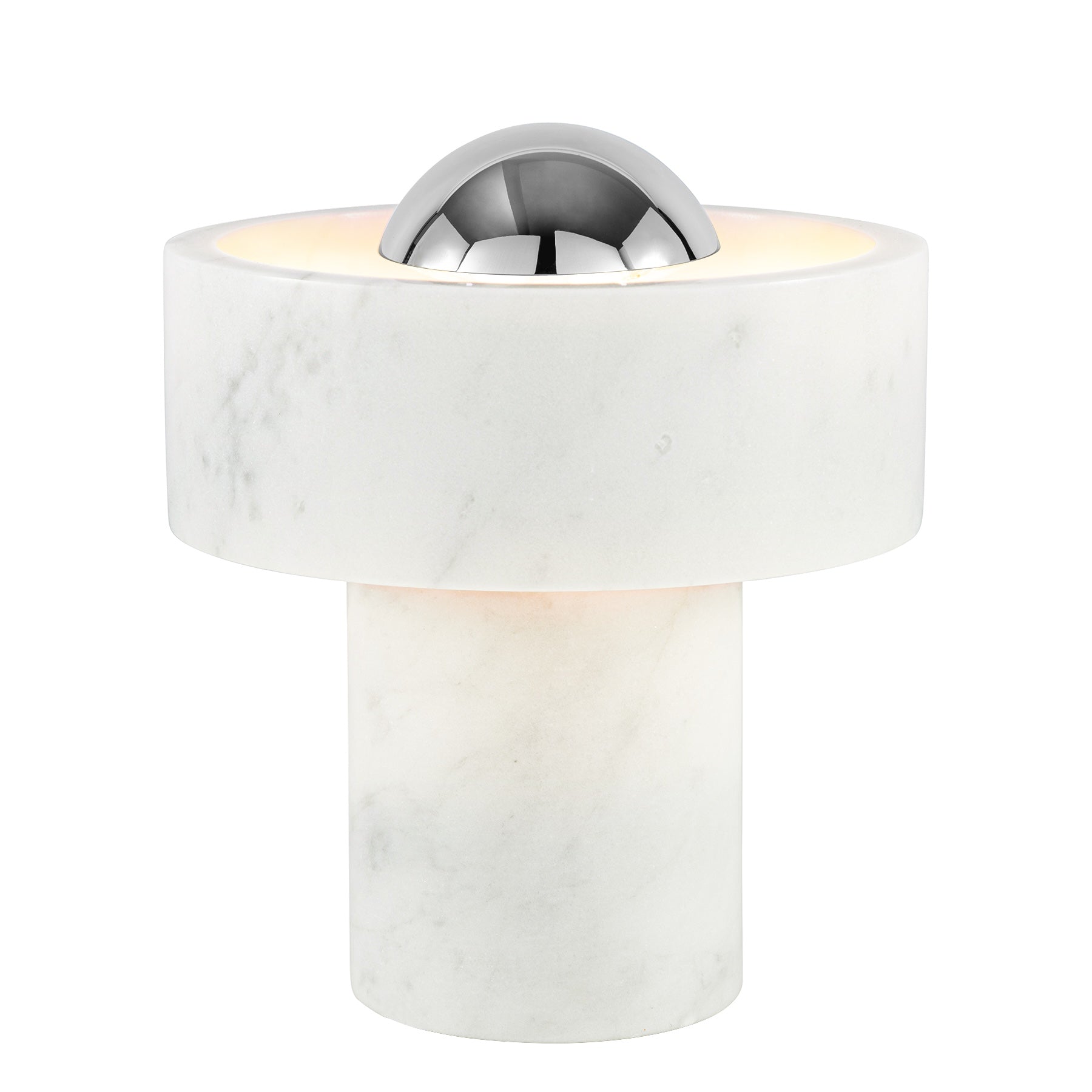 LED- Leuchte - Stone Portable Table Lamp with Silver Dome
