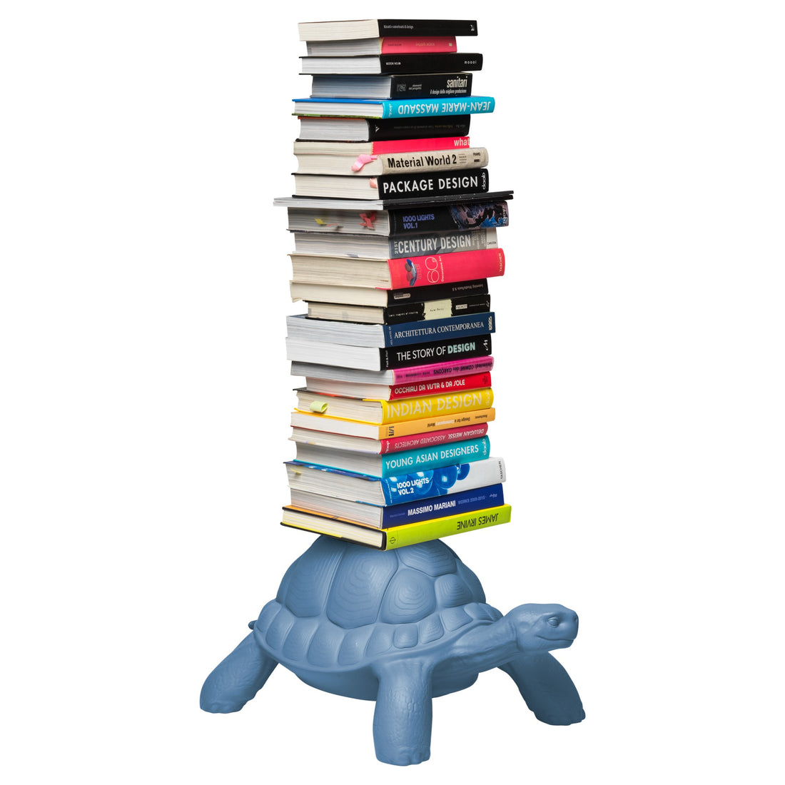 Skulpturales Bücherregal in Schildkrötenform in Hellblau