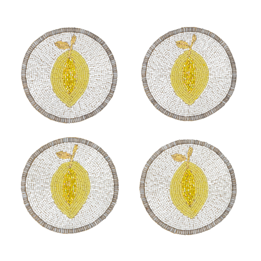 Untersetzer "Lemon" – handbestickt im 4er-Set von Joanna Buchanan
