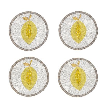 Untersetzer &quot;Lemon&quot; – handbestickt im 4er-Set von Joanna Buchanan