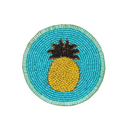 Untersetzer &quot;Pineapple&quot; – handbestickt mit Glasperlen von Joanna Buchanan