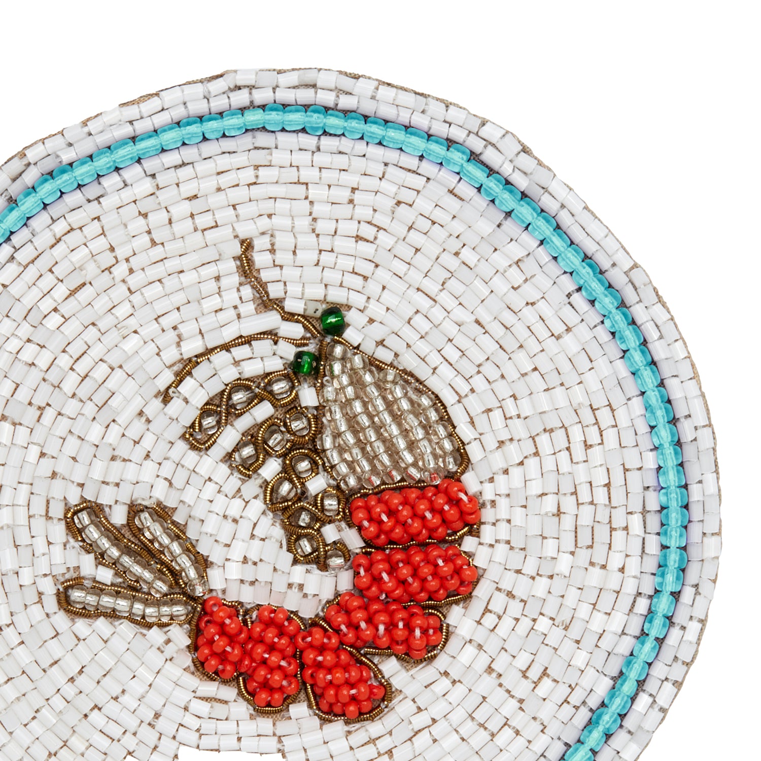 Untersetzer &quot;Shrimp&quot; – handbestickt im 4er-Set von Joanna Buchanan
